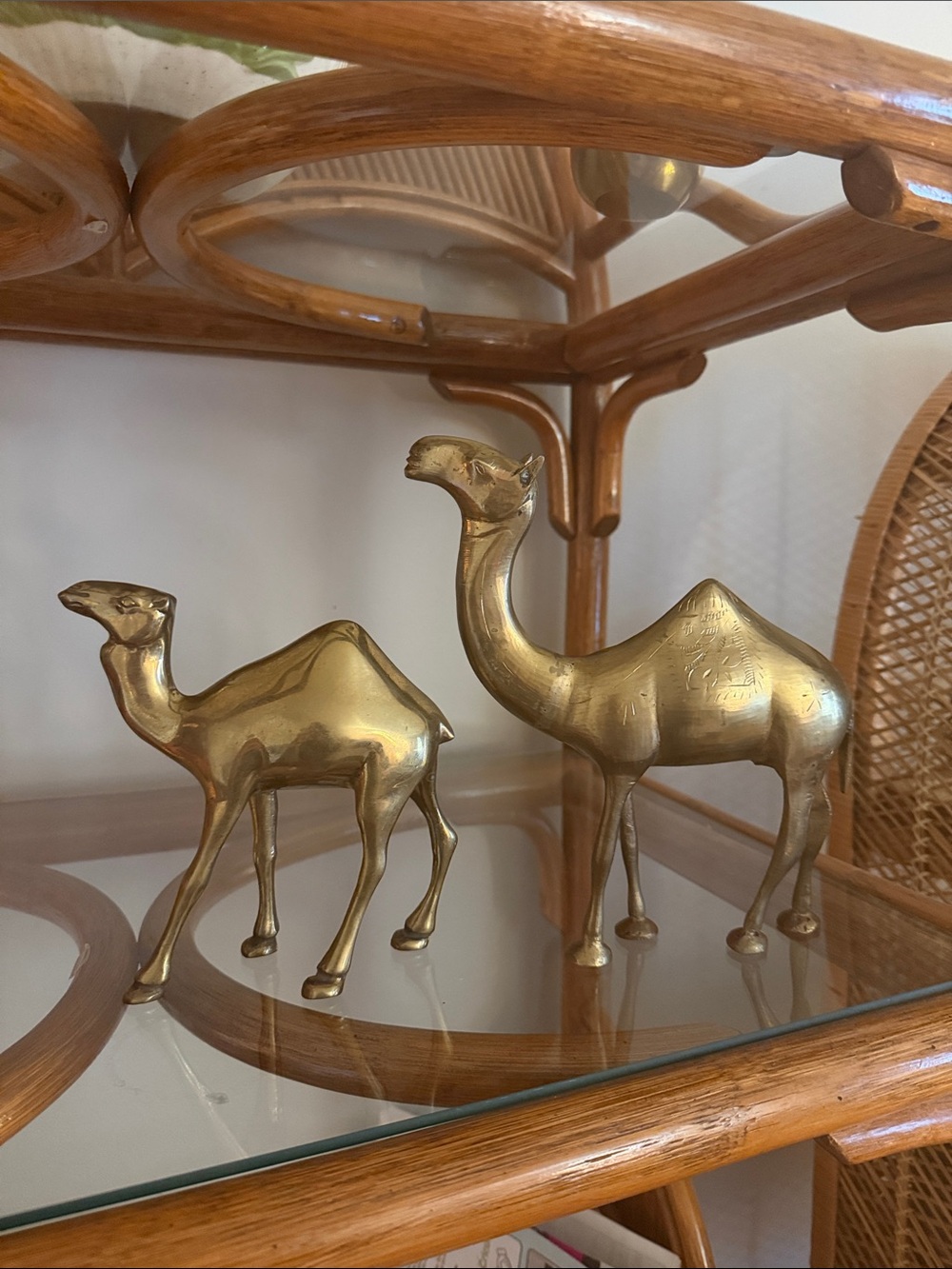 Brass Camel Figurine Pair - Vintage Brass